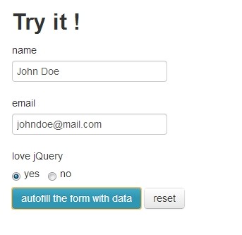 jQuery form autofill